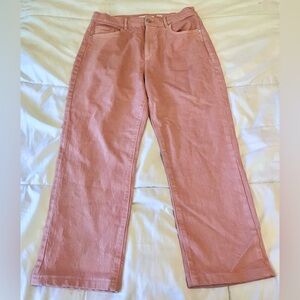LOFT Pink High Waist Straight Crop Pants Jeans Women’s size petite 28/6
